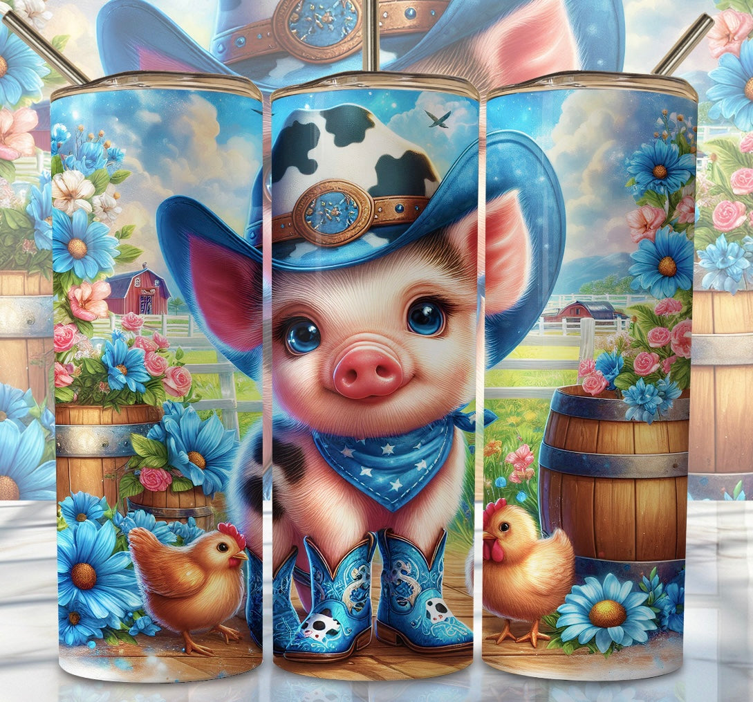 Cow in boots tumbler