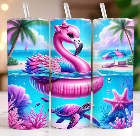 Flamingo floaty tumbler