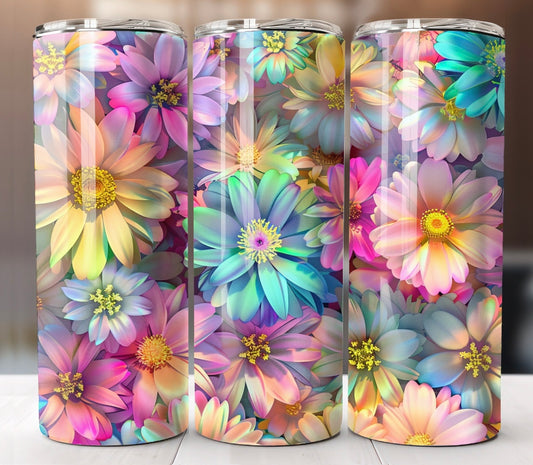 Colorful flowers tumbler