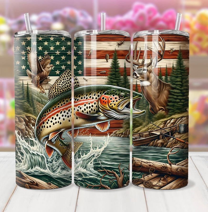 Fish with flag tumbler