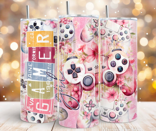 Pink gamer tumbler