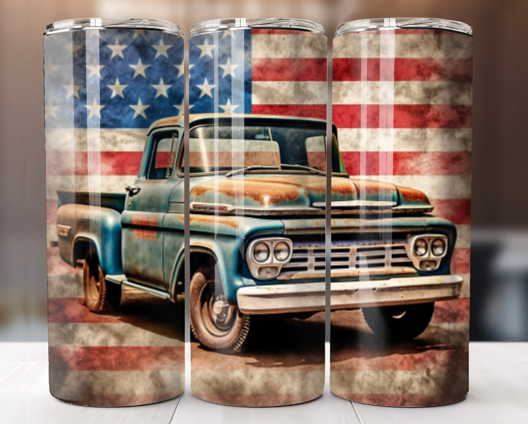 Truck with flag tumbler