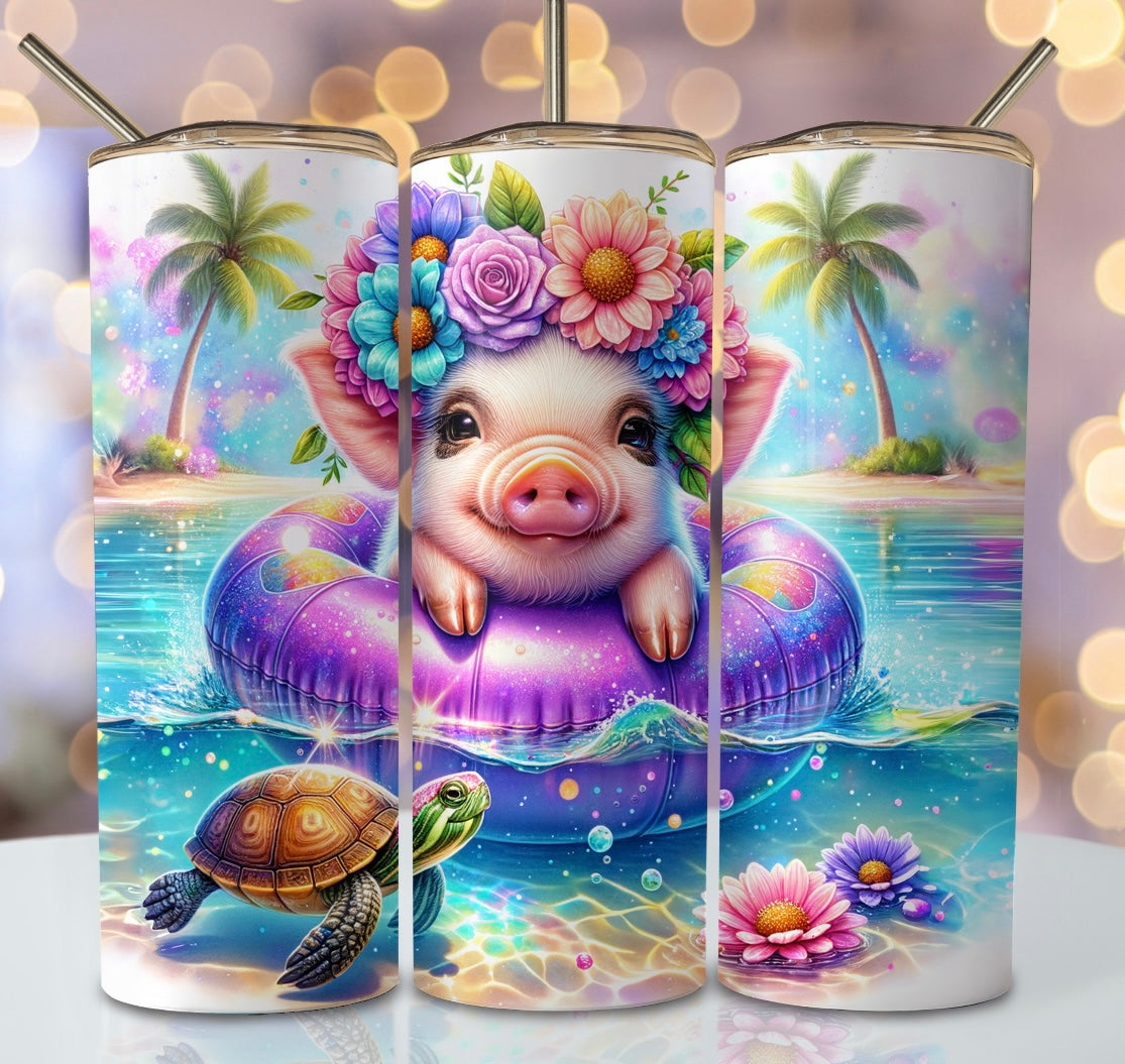 Pig on floaty tumbler