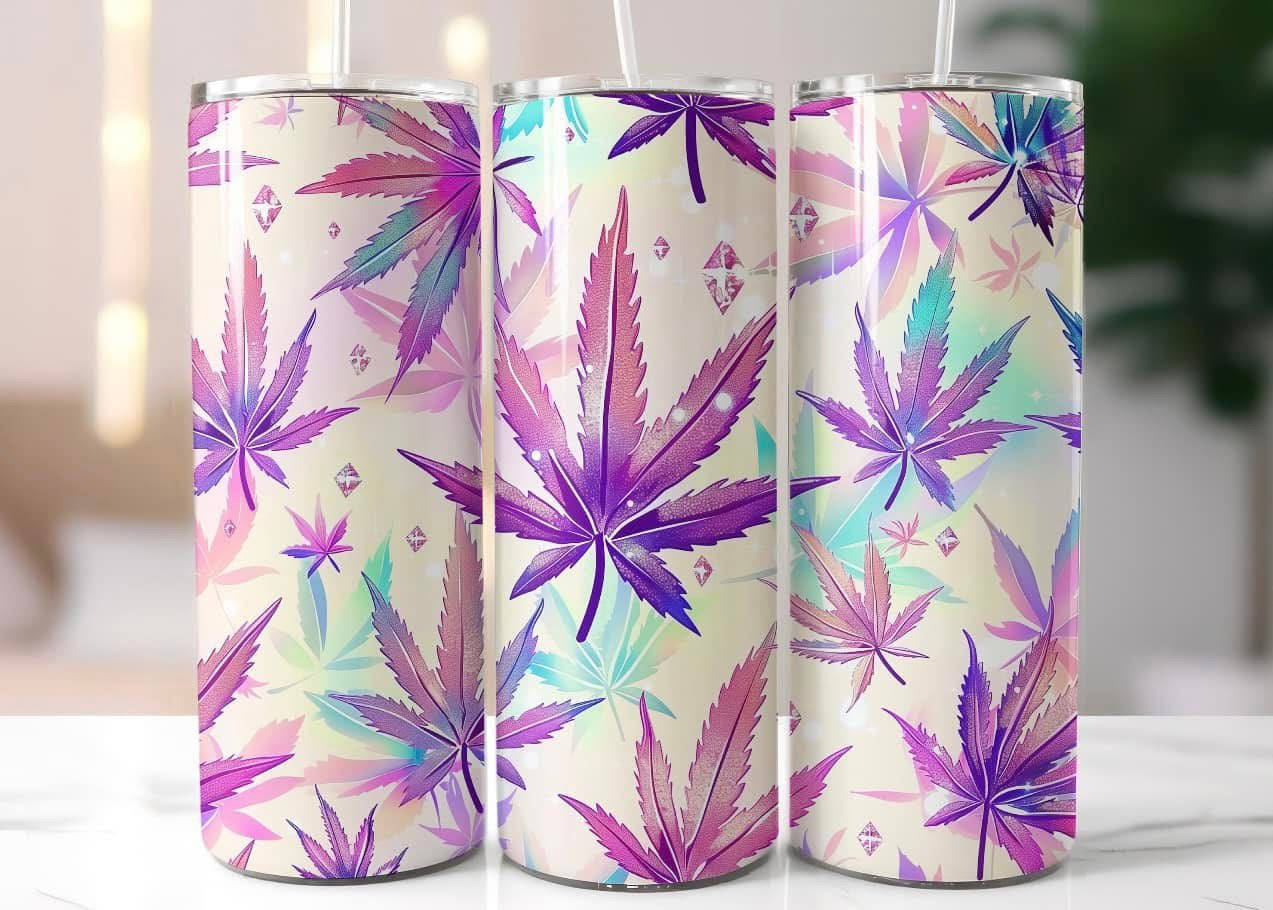 Pink leaves tumbler