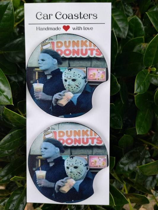 Horror Dunkin’ car coasters